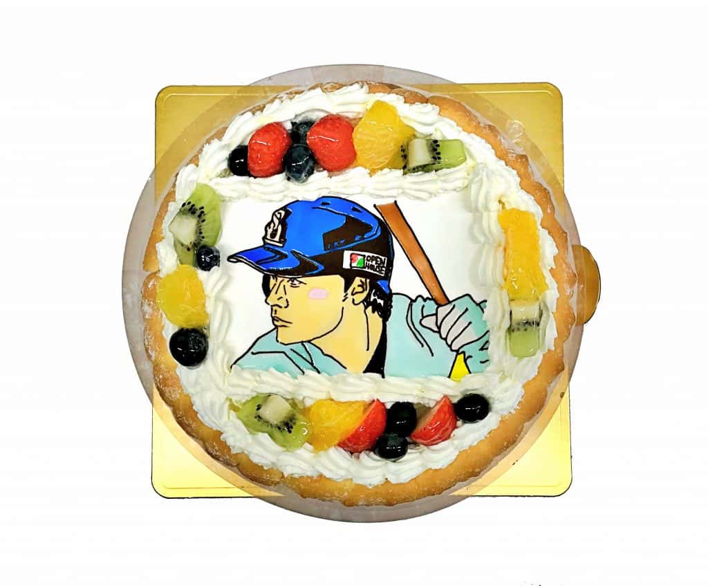 野球選手の似顔絵ケーキ　Mサイズ